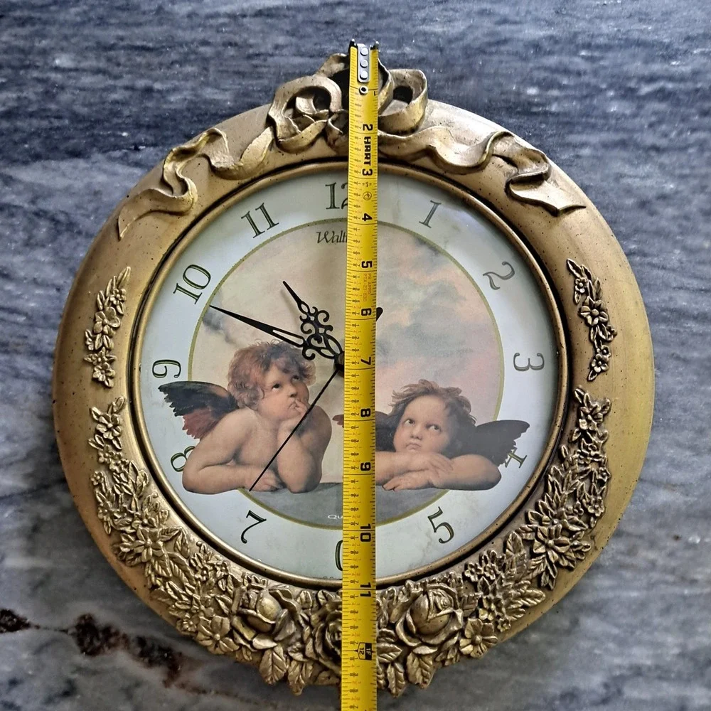 Vintage Waltham 1995 Cherub Ornate Celestial Wall Clock, Regency ~ Works Great!